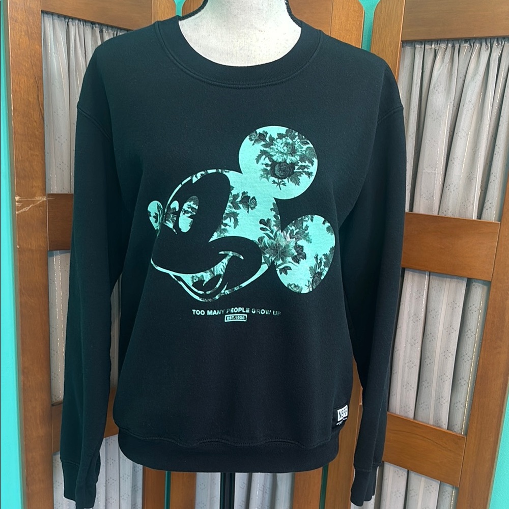 Disney Crew Neck Sweatshirt with Mickey Mouse Design